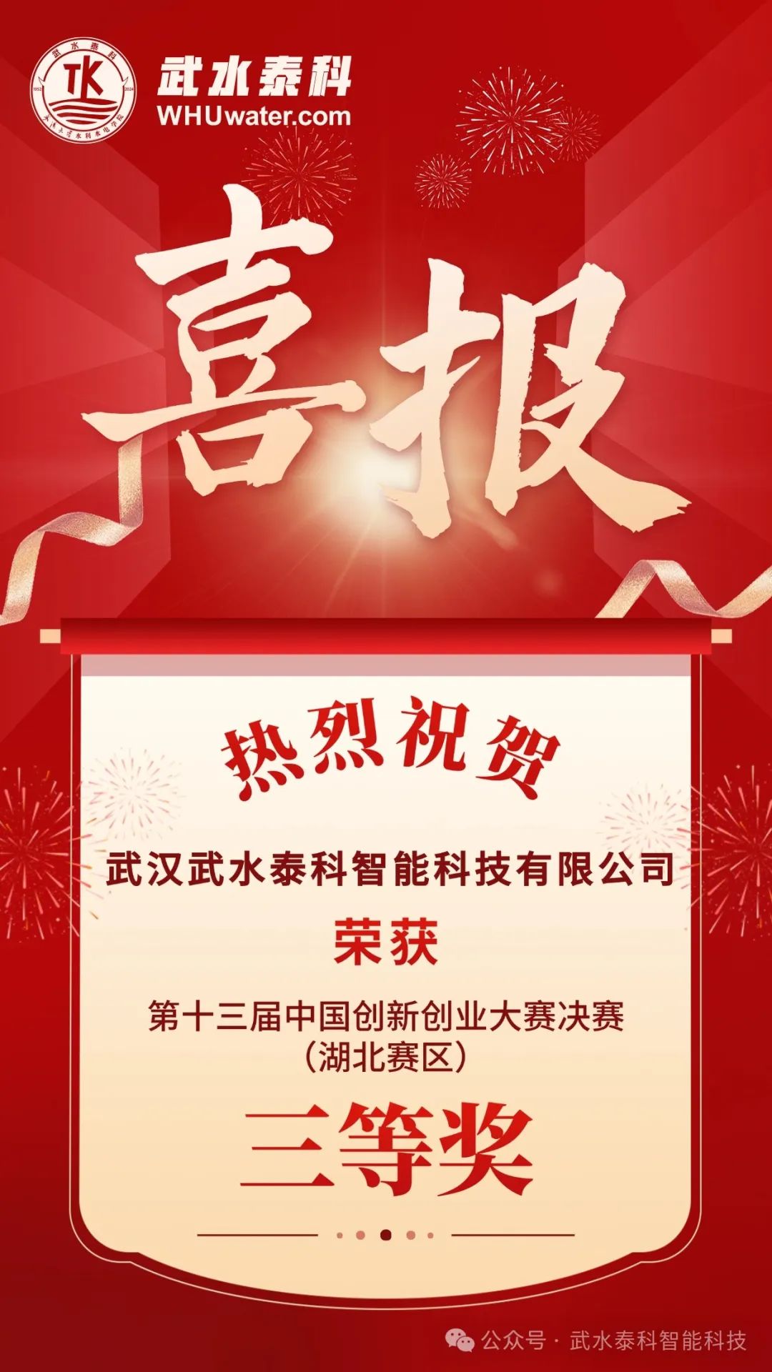三等奖喜报海报